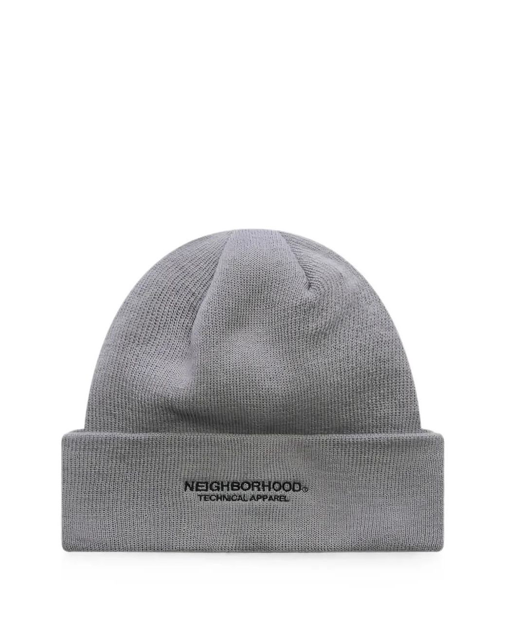 Neighborhood Gray Logo-Embroidered Beanie Hat for men