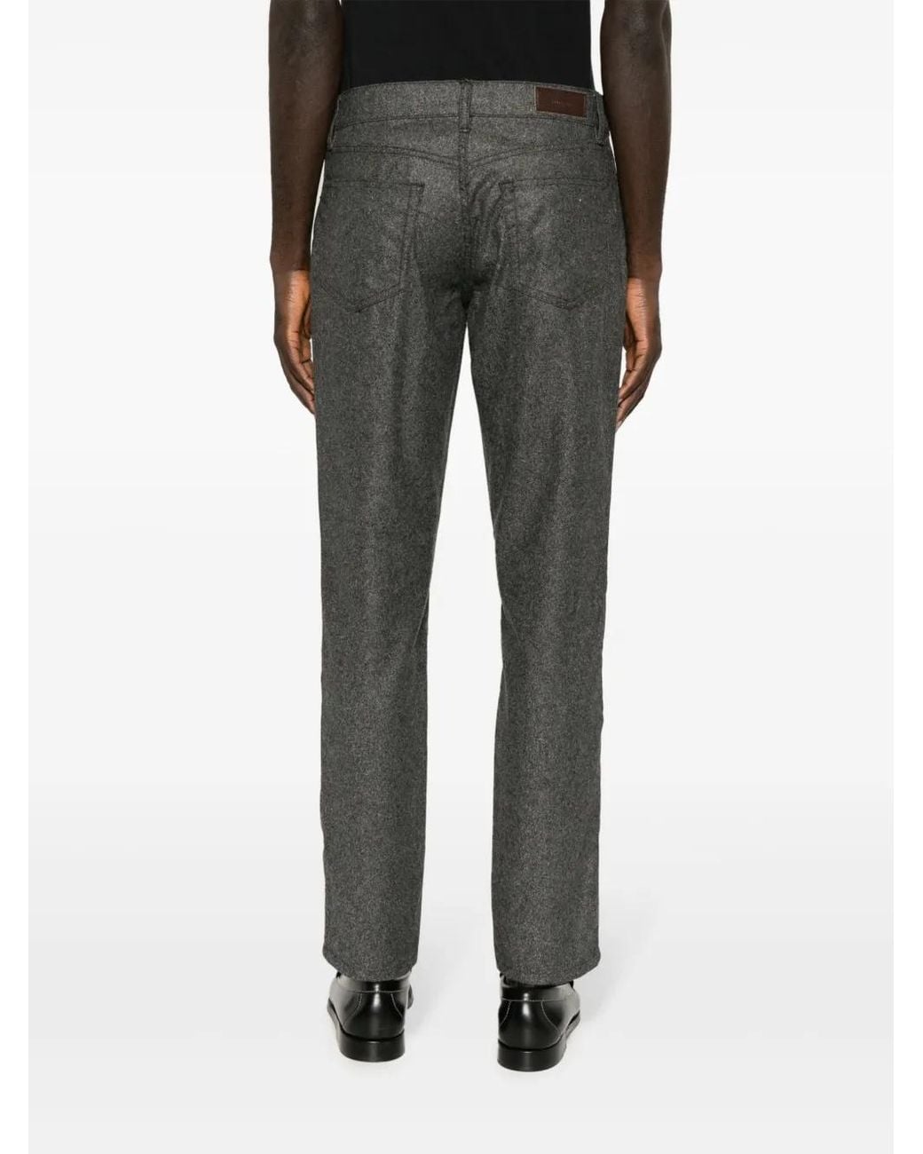 Hackett Gerade Flanellhose Mit Logo-Patch in Gray für Herren