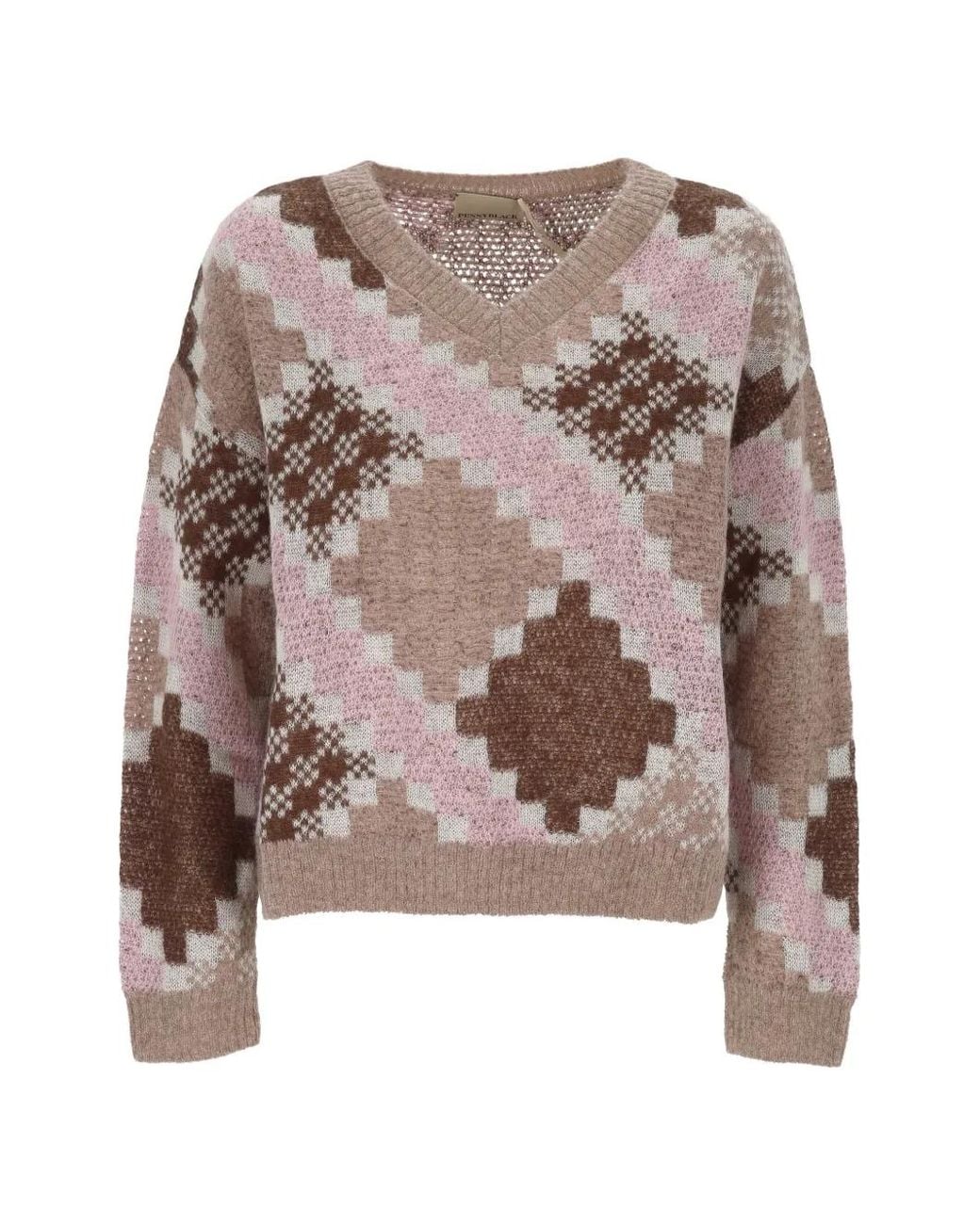 Pennyblack Pink Pullover Mit Argyle-Muster