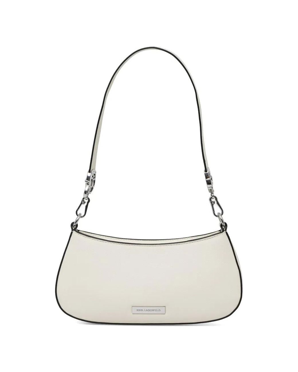 Karl Lagerfeld White Logo-Plaque Shoulder Bag