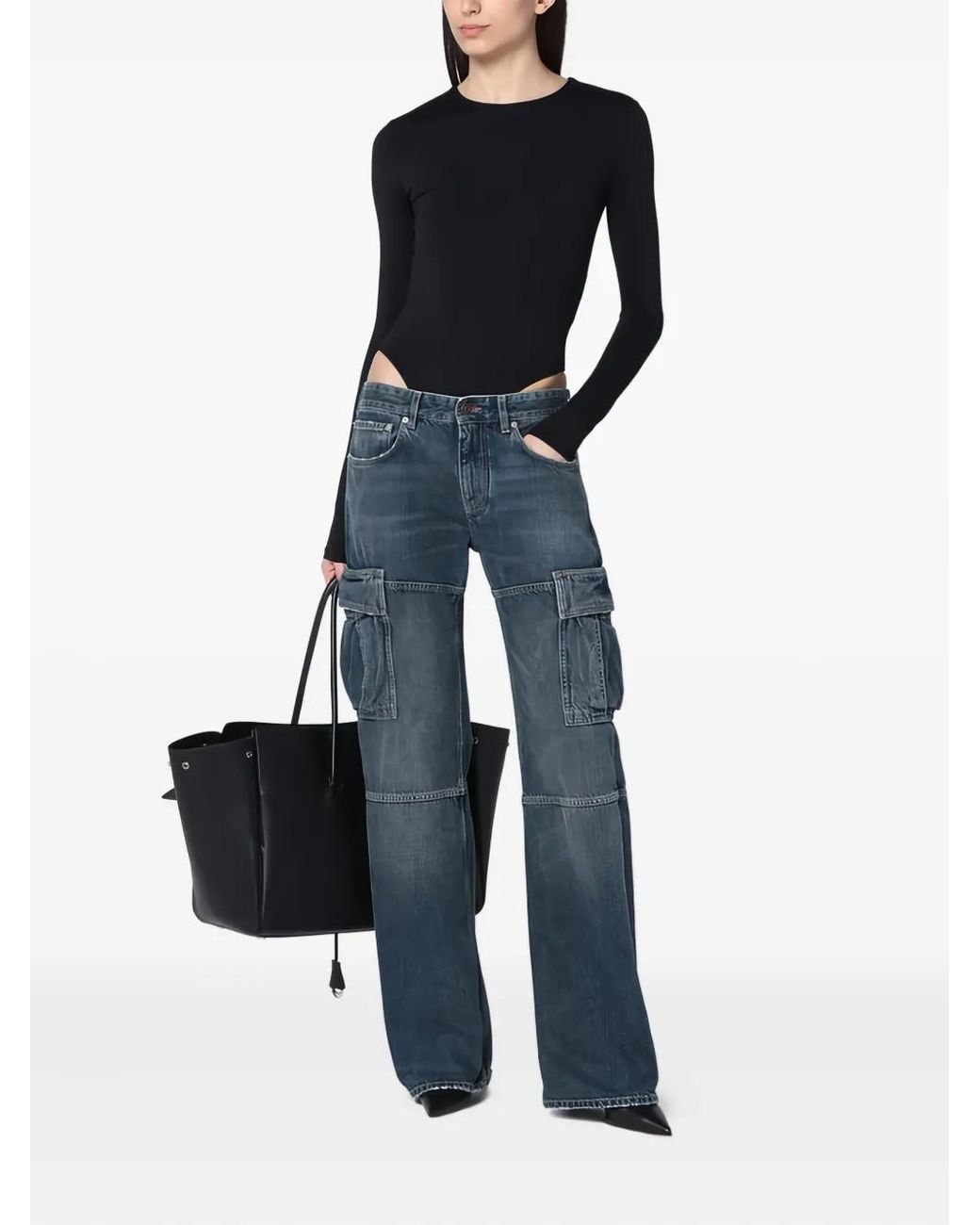 Balenciaga Blue Logo-Patch Jeans