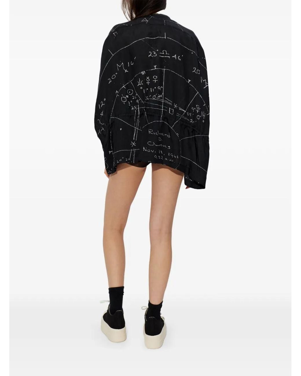Rick Owens Black Zip Printed Jacket