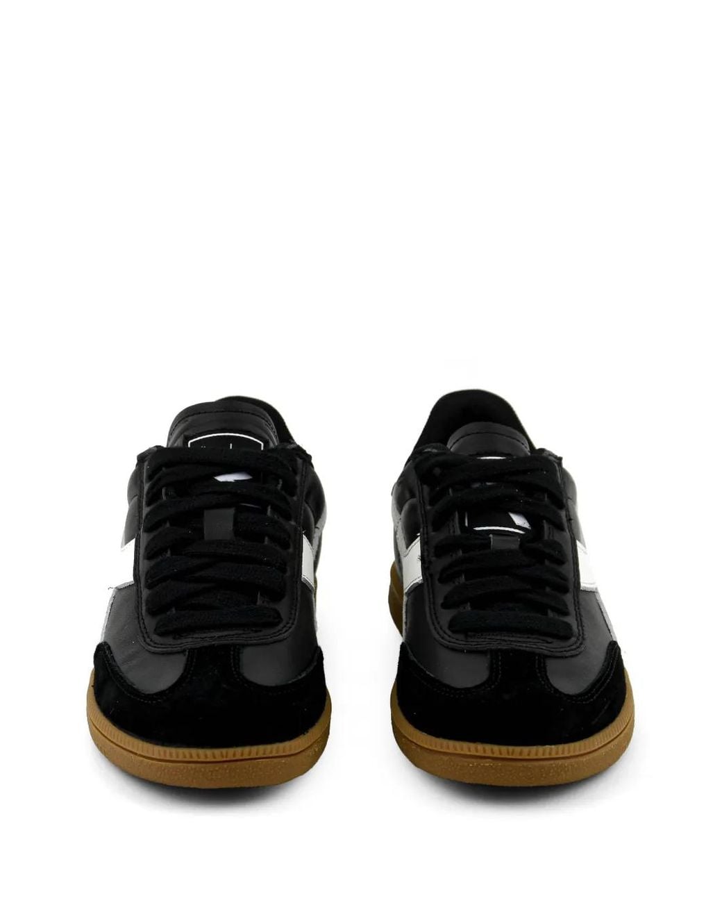 Diadora Black Leather Panelled Sneakers