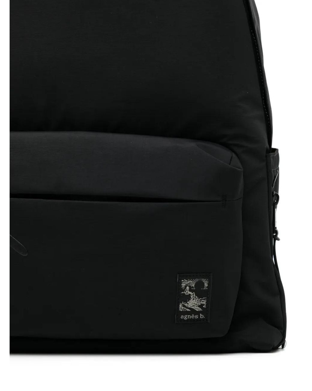 Agnes B. Black Logo-Patched Zip Backpack for men