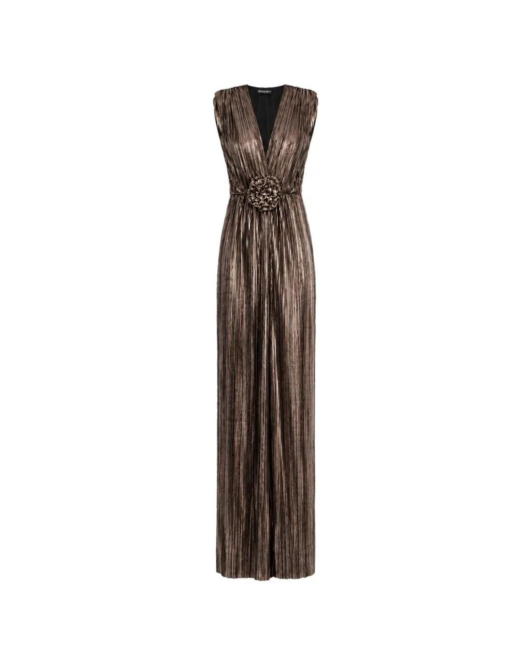 ROSERRY Brown Floral-Applique Dress