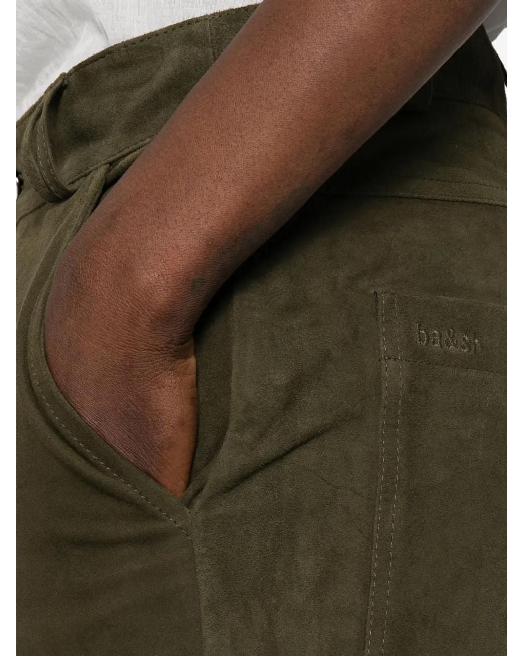 Ba&sh Green Leather Trousers