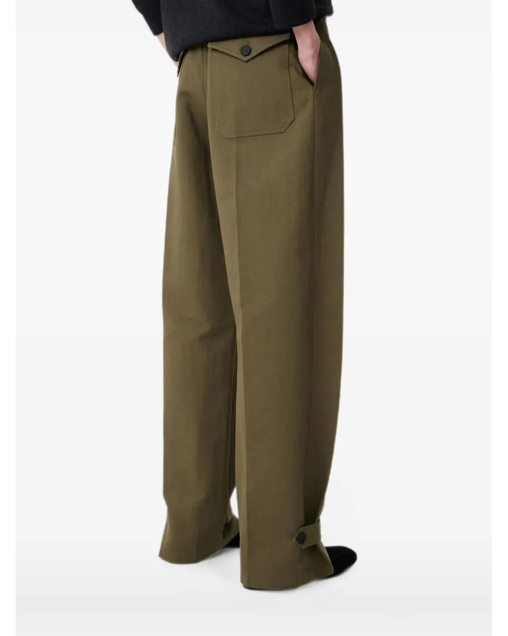 Studio Nicholson Green Faron Belted Adjustable-Hem Trousers
