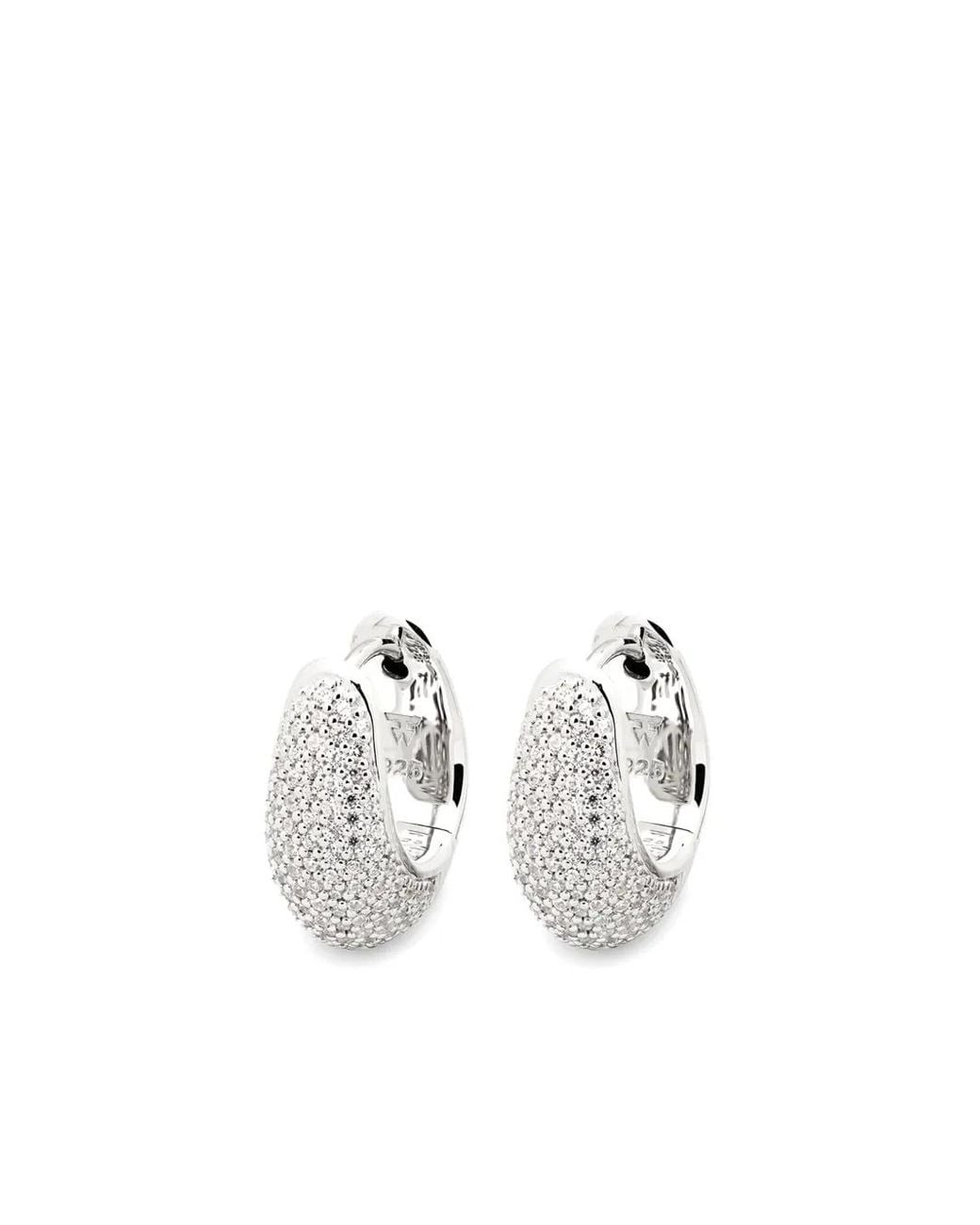 Tom Wood White Ice Hoops Small Pave