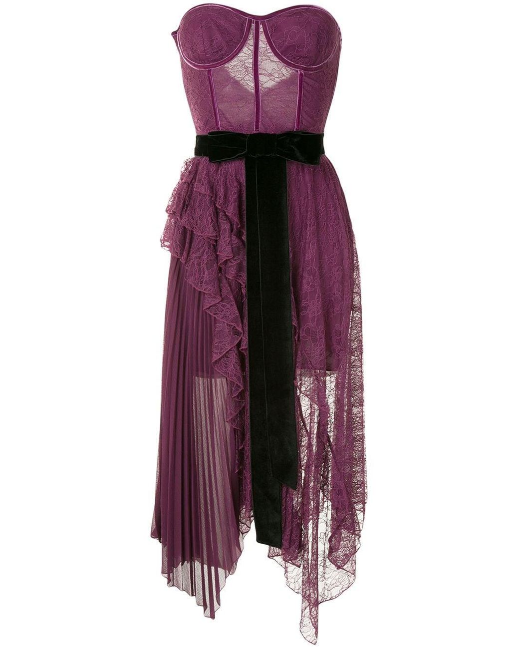 Alice + Olivia Bree Bustier Maxi Dress in Purple | Lyst