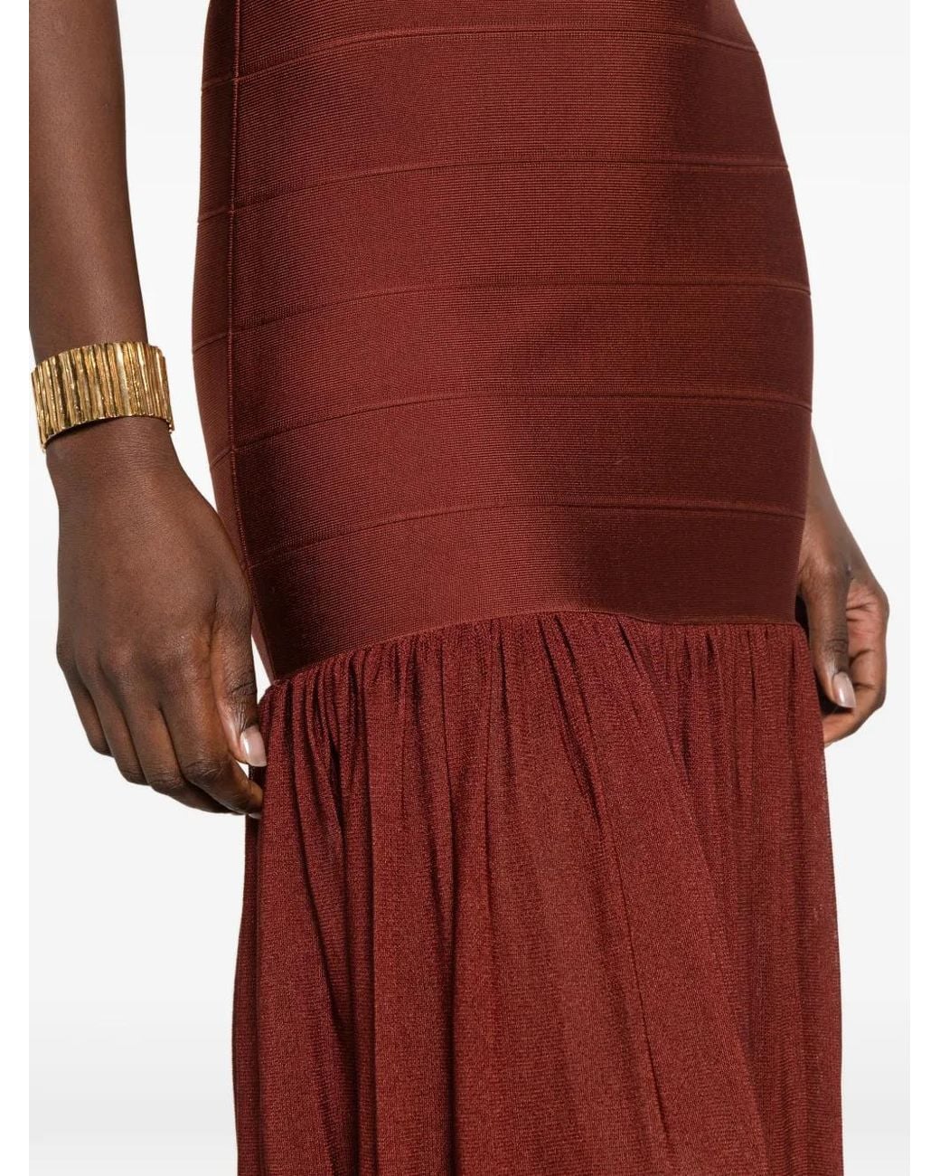 retroféte Red Open-Back Bandage-Style Maxi Dress