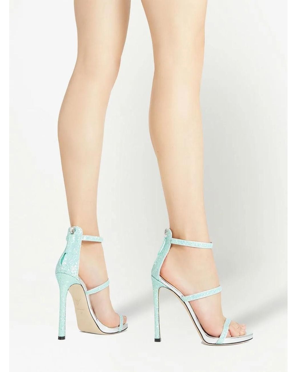 Giuseppe Zanotti White Harmony Glitter Sandals