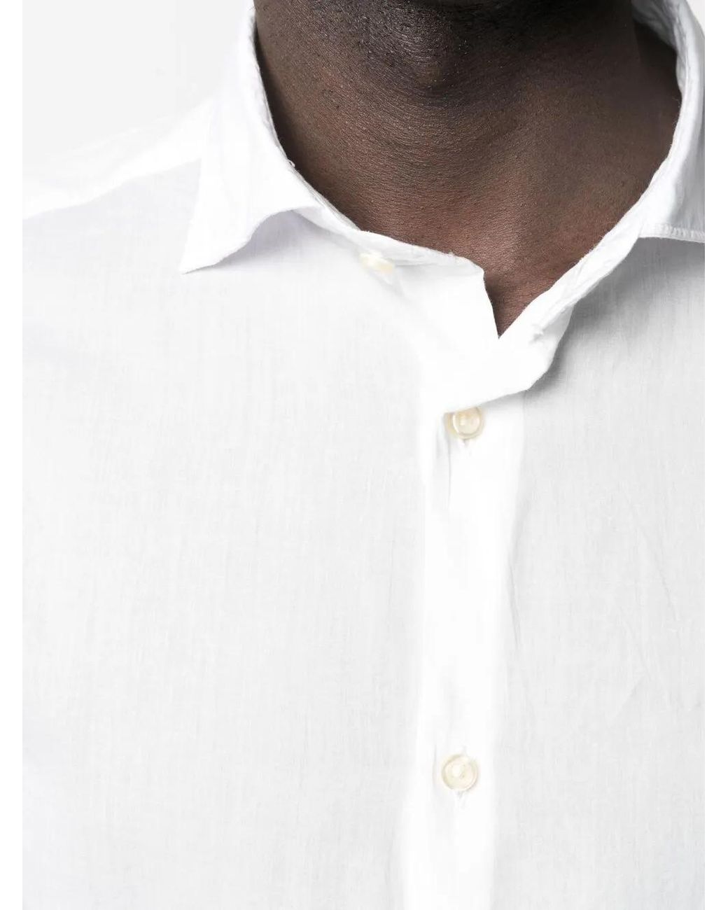 Deperlu Katoenen Overhemd in het White voor heren
