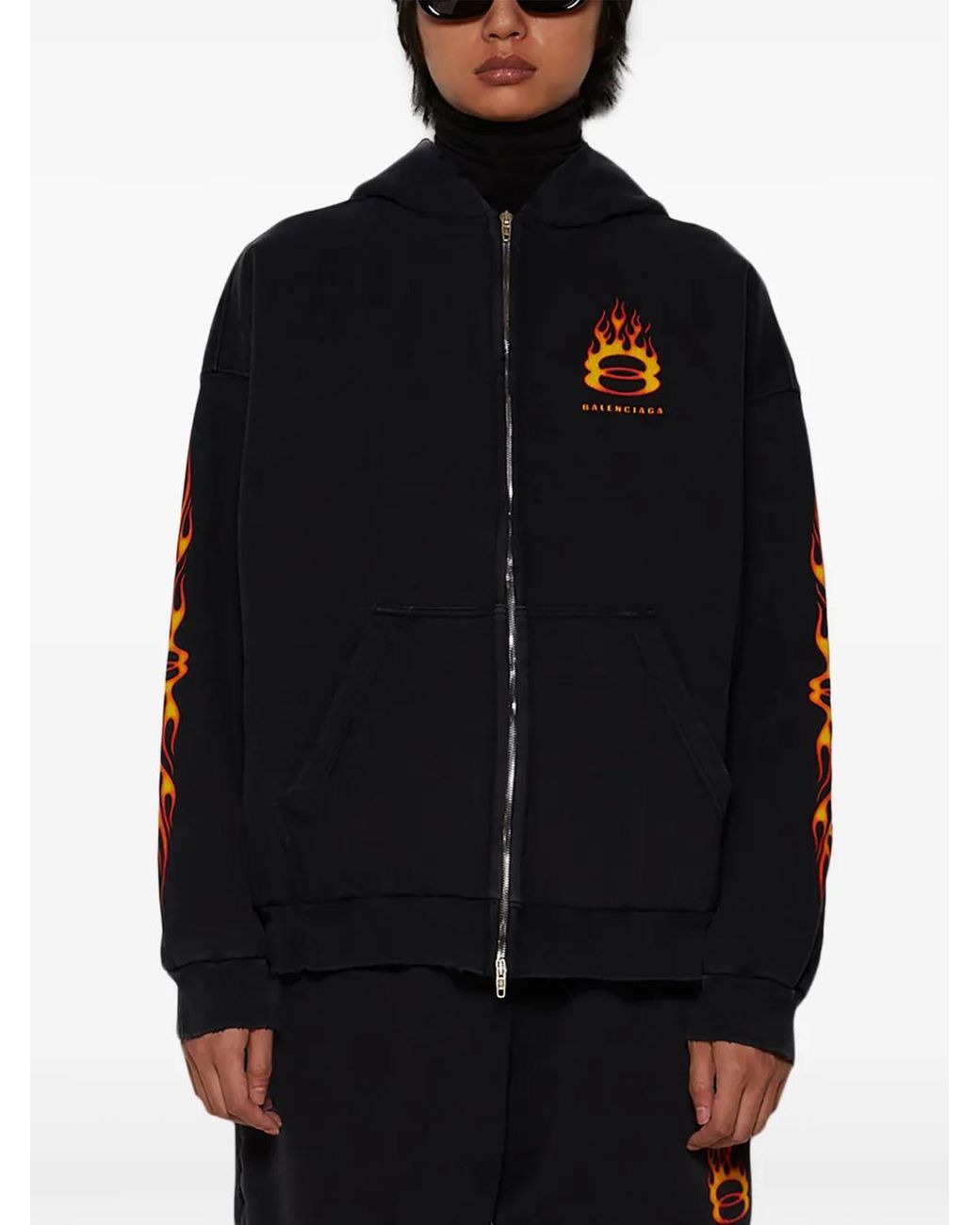 Balenciaga Burning Unity Zip-Up Hoodie in Blue for Men | Lyst