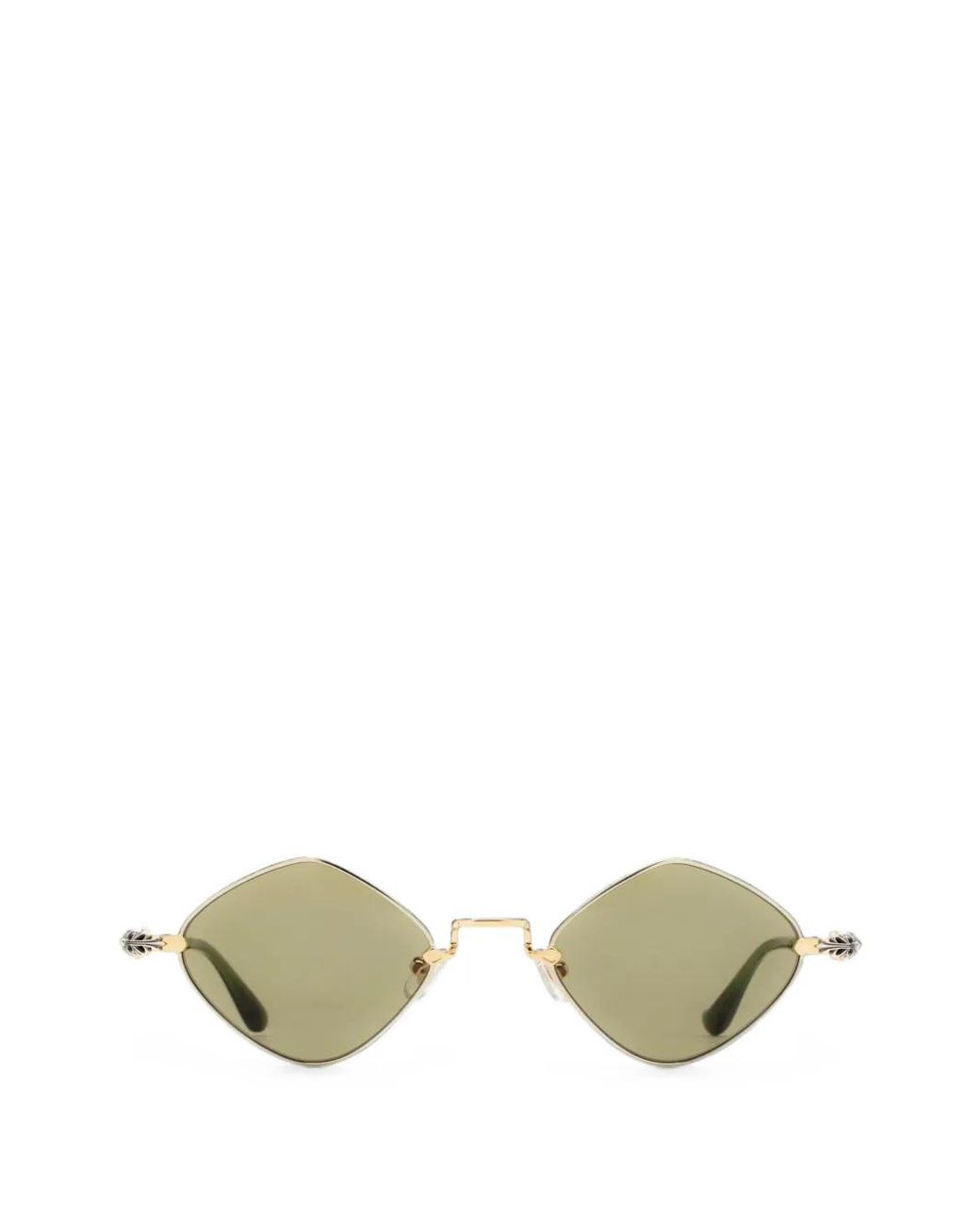 Chrome Hearts Metallic Lunettes De Soleil Diamond Dog À Monture Géométrique