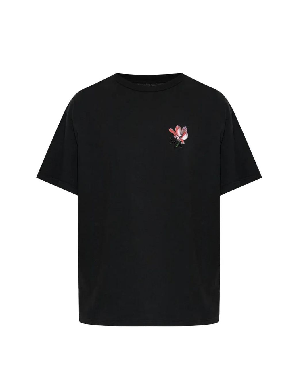 Maison Margiela Black T-Shirt À Fleurs