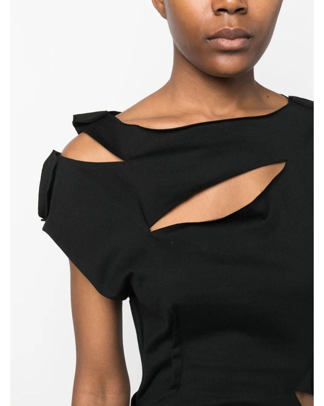 Undercover Black Cut-Out Cotton T-Shirt