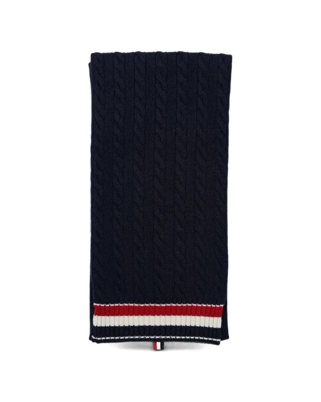 Thom Browne Blue Cable And Rib Scarf