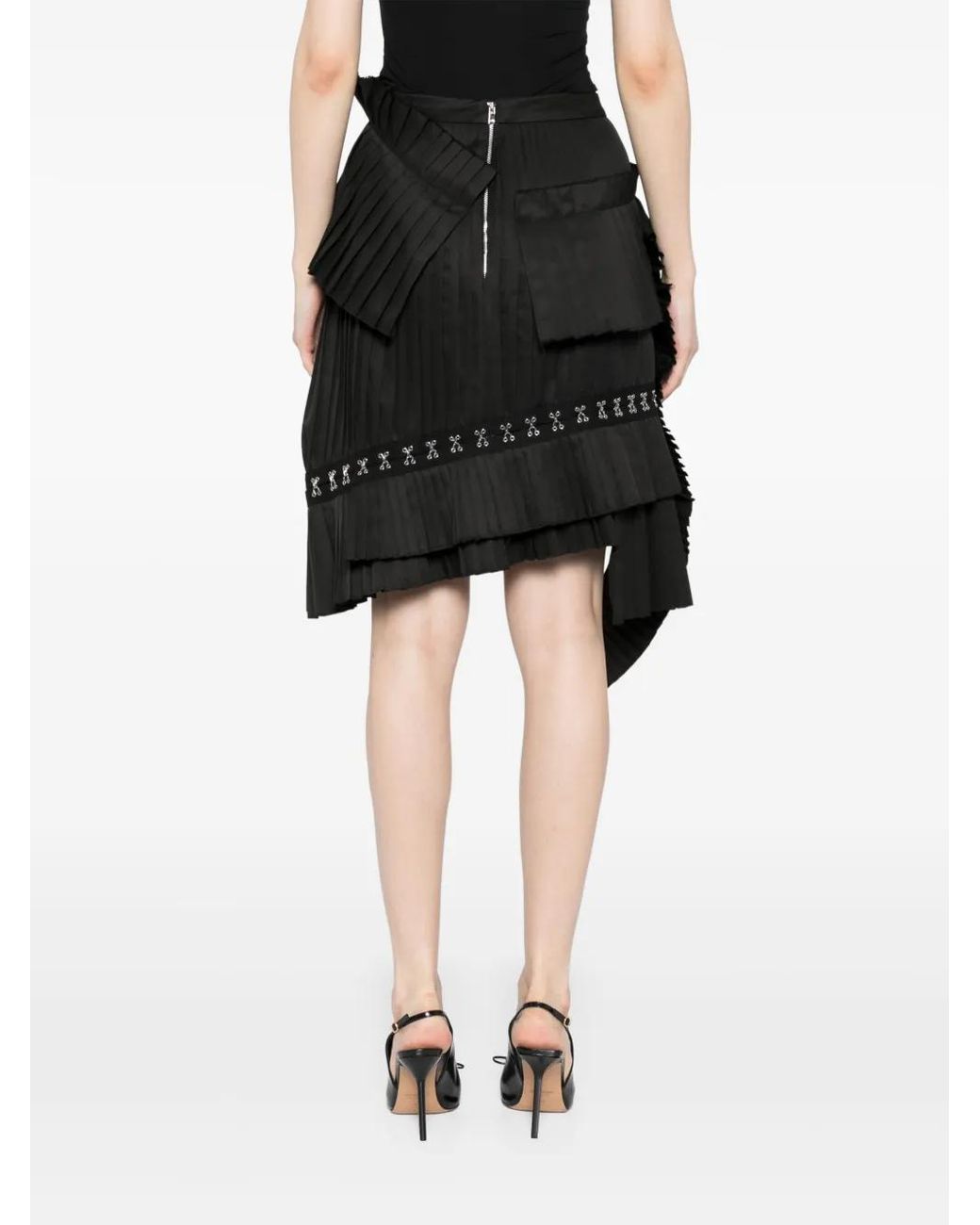 ROKH Black Broken Pleated Skirt