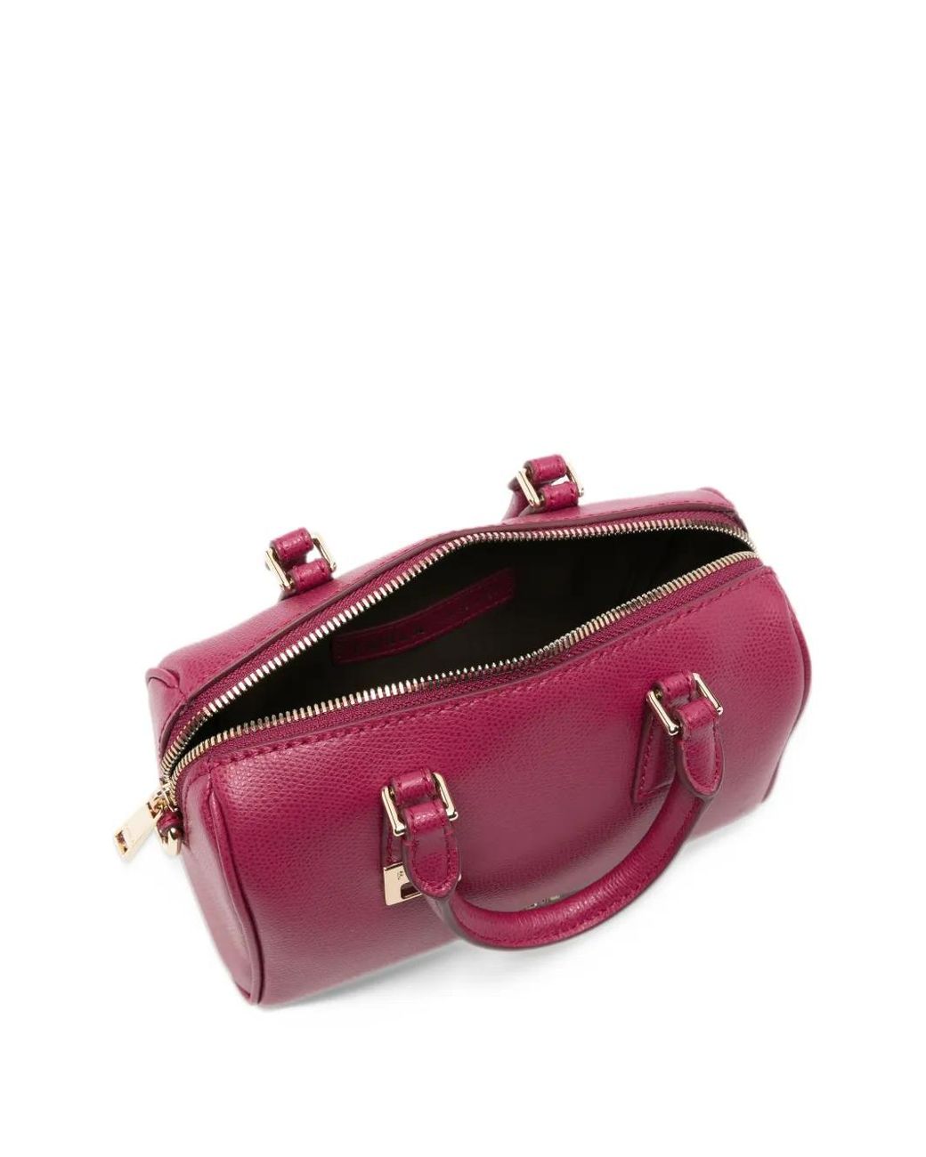 Furla Purple Logo-Plaque Pebbled-Effect Mini Bag