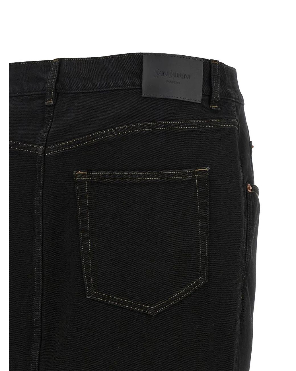 Saint Laurent Black Baggy Pencil Skirt