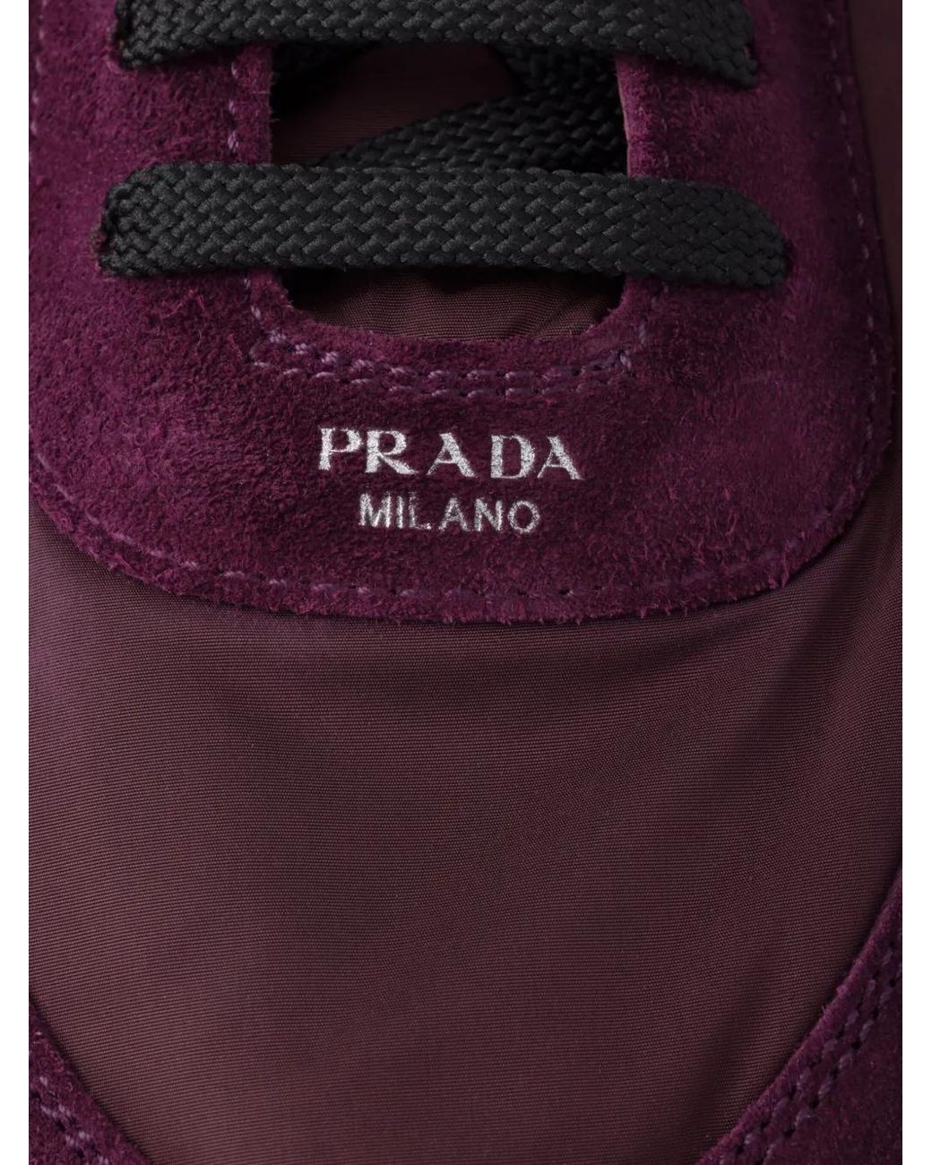 Prada Purple Collapse Re-Nylon Suede Sneakers for men