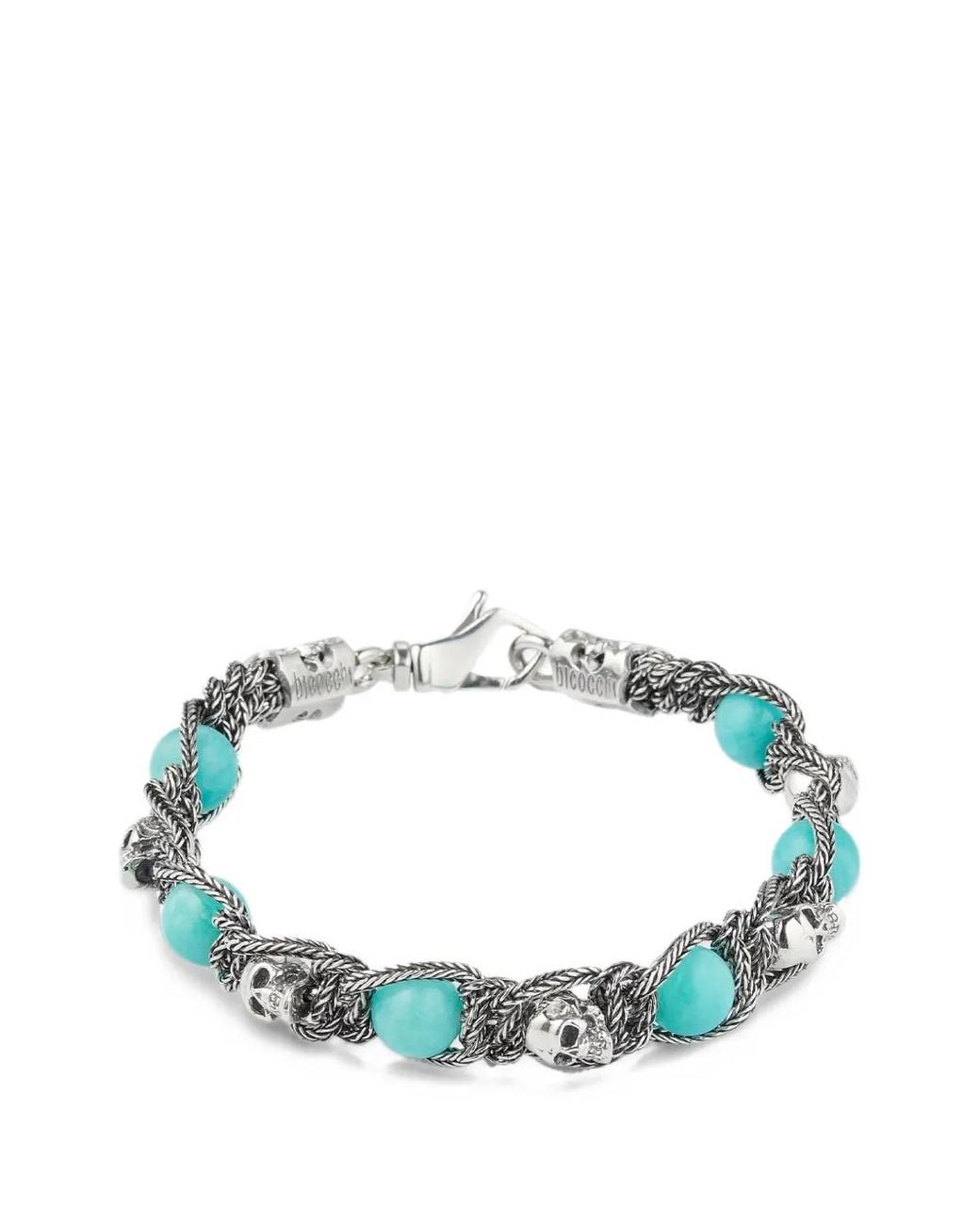 Emanuele Bicocchi Blue Skull-Bead Bracelet