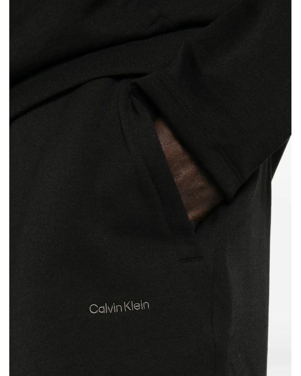 Calvin Klein Black Short En Jersey À Logo Imprimé for men