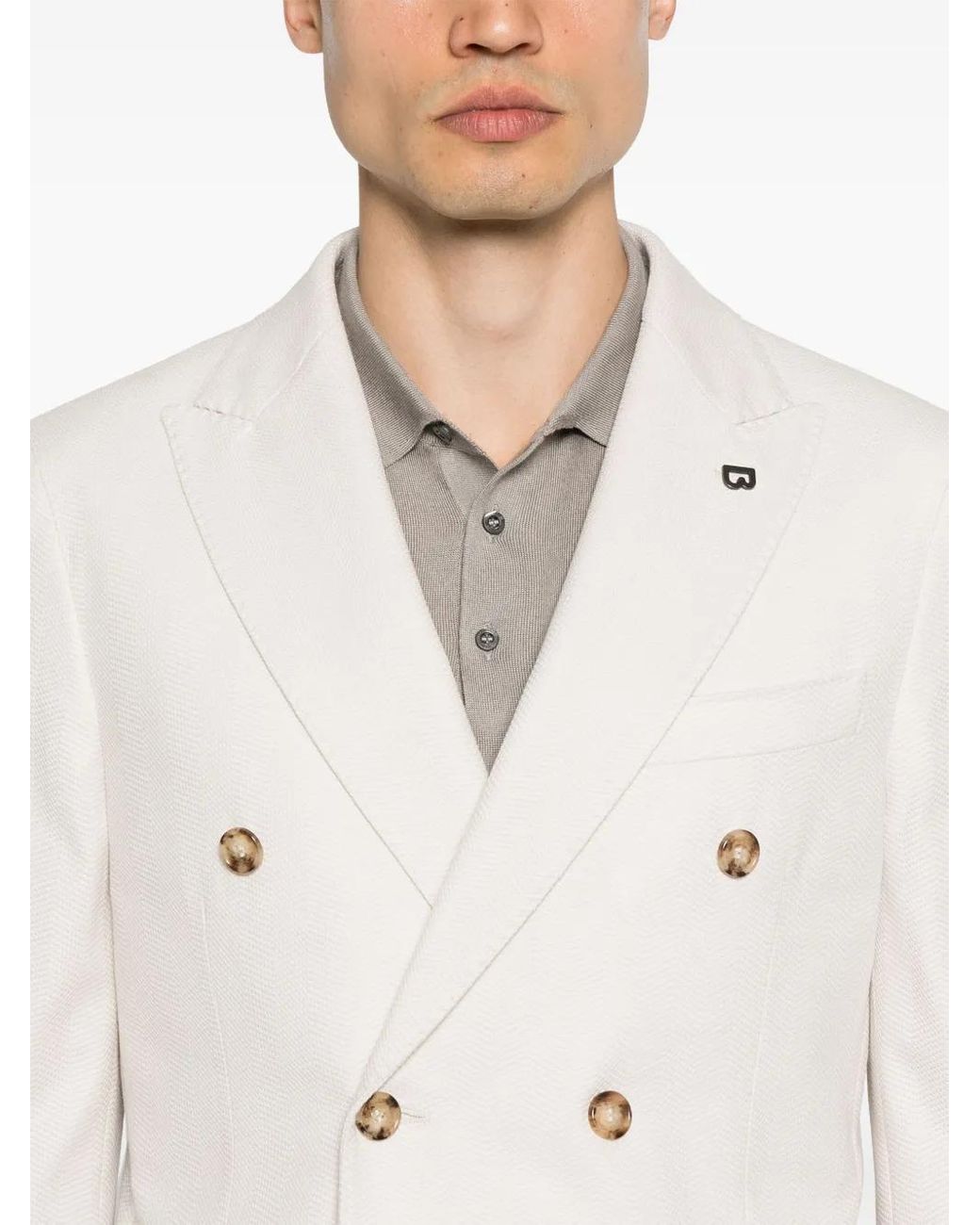 BRERAS Milano Doppelreihiges Sakko in White für Herren