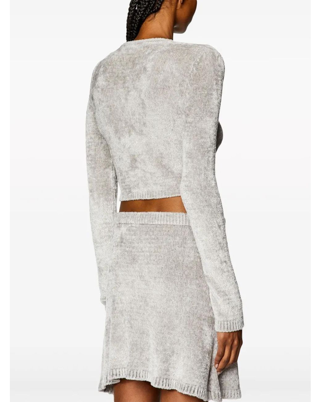 DIESEL White Cropped Chenille Jumper