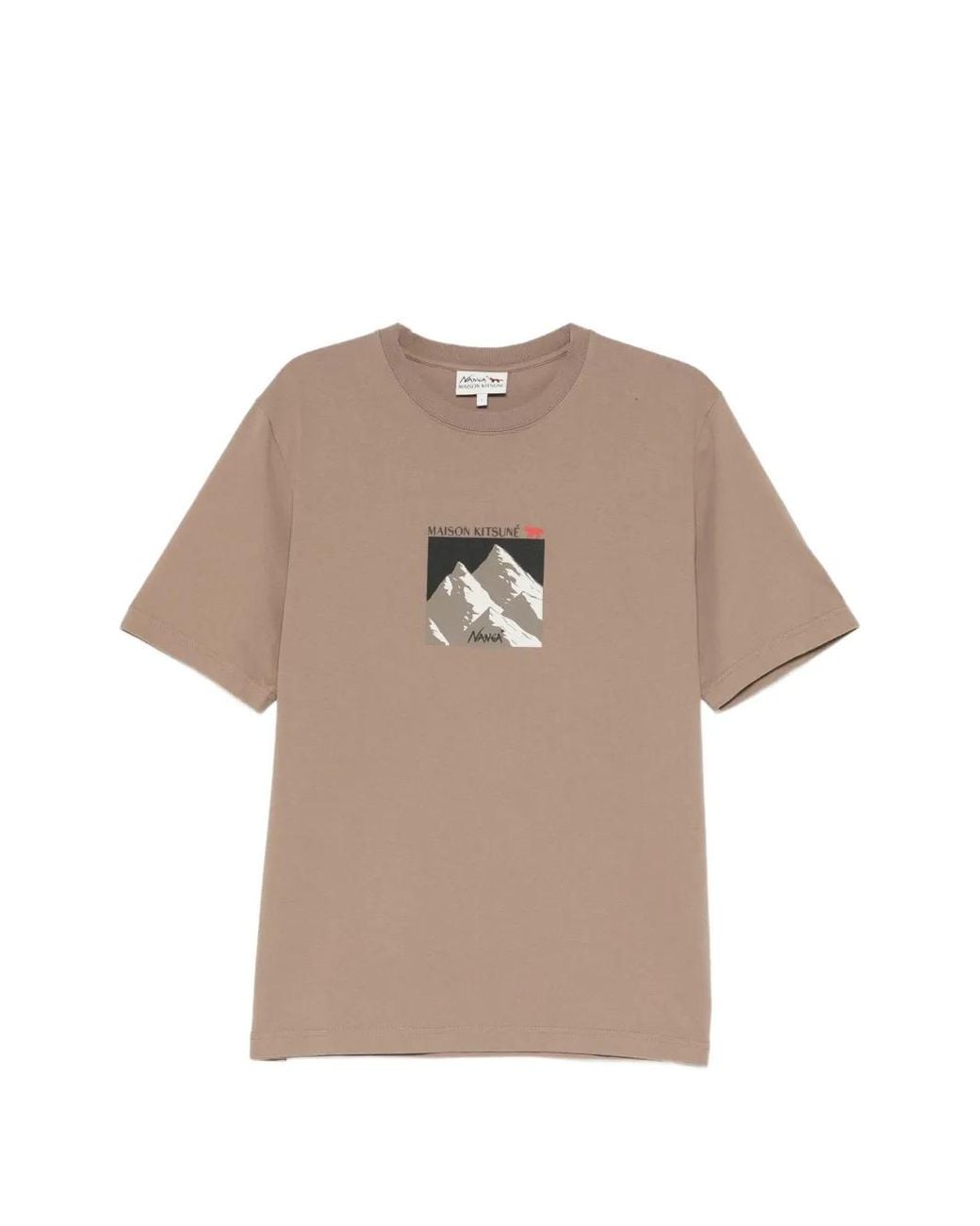 Maison Kitsuné Natural Graphic-Print T-Shirt for men