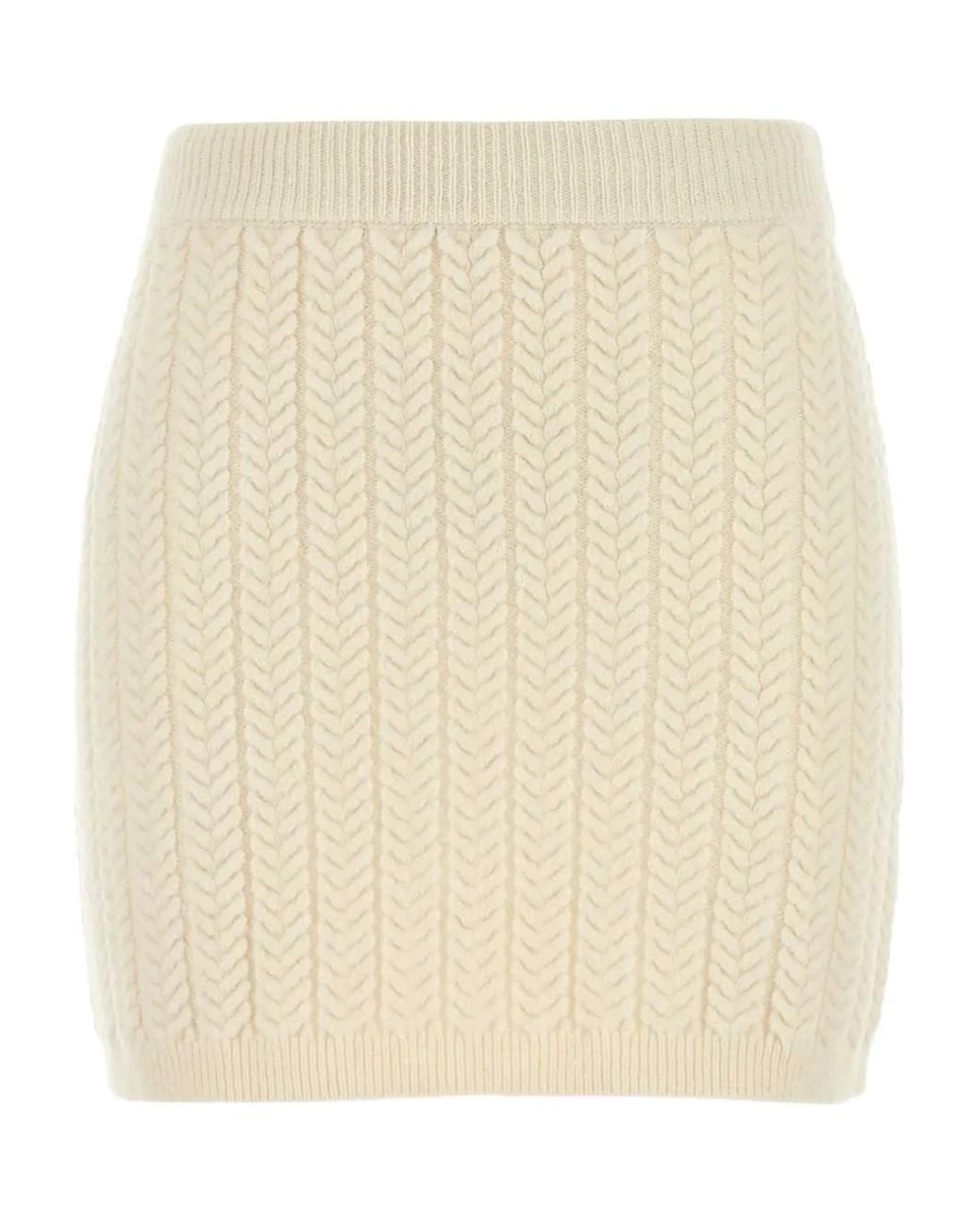 Sportmax Natural Cable-Knit Miniskirt