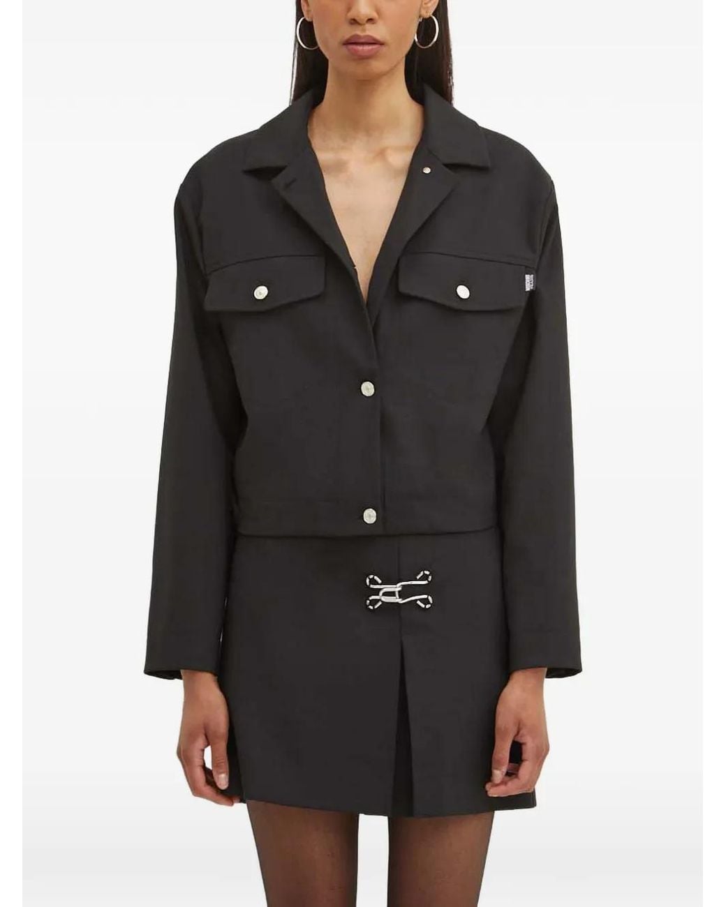 Moschino Black Buttoned Pocket Jacket