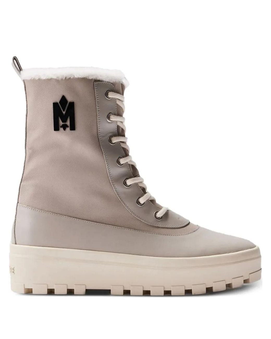 Mackage Natural Hero Logo-Embellishment Lace-Up Boots