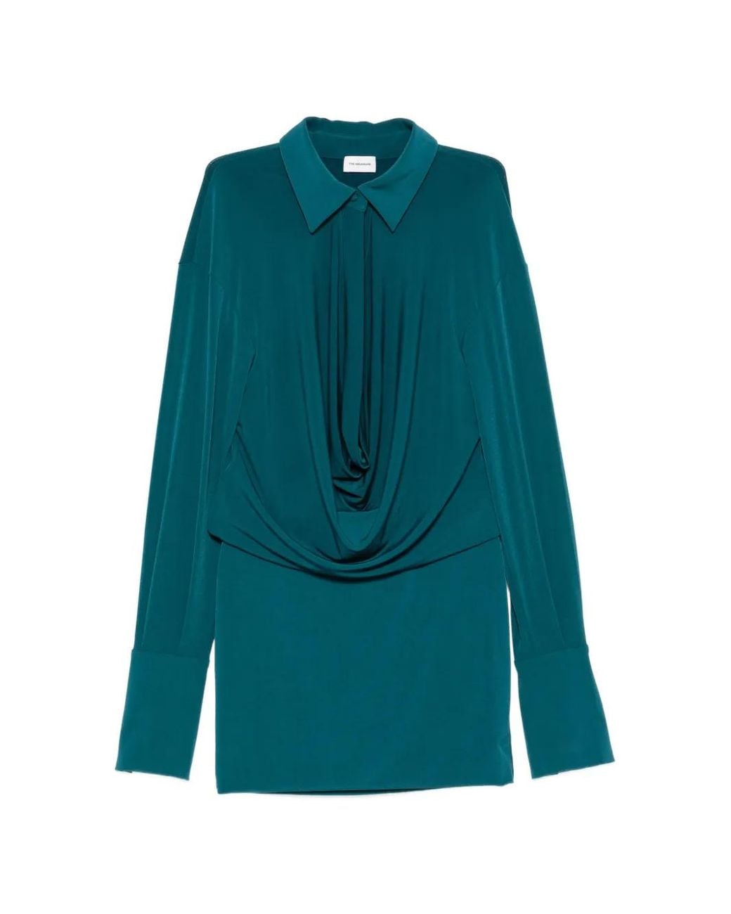 ANDAMANE Blue Lilia Long-Sleeve Mini Dress