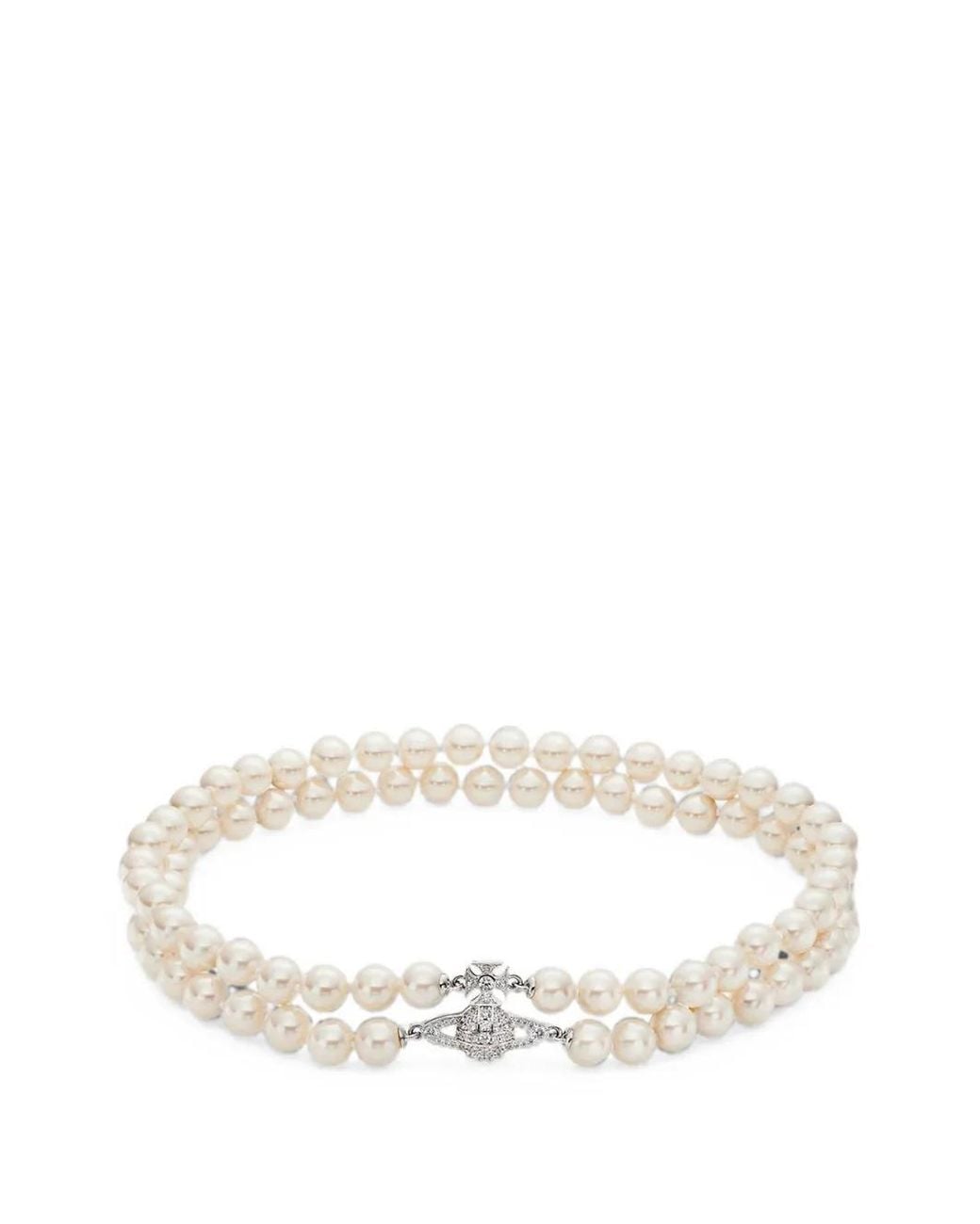 Vivienne Westwood Natural Collier Ras-Du-Cou Graziella À Perles