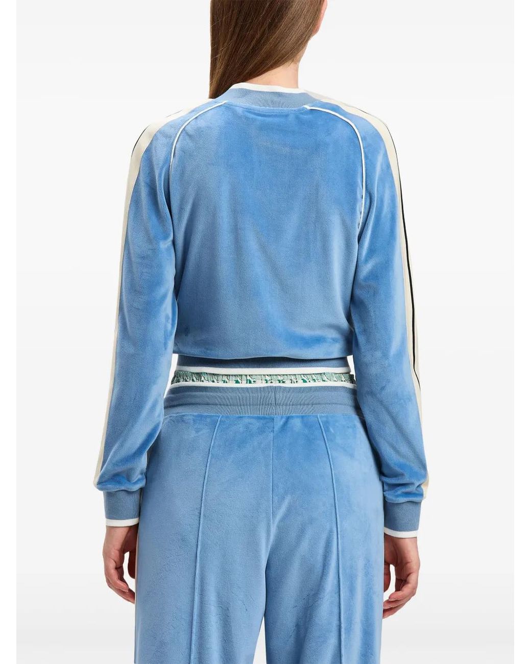 Palm Angels Blue Oval Palm Chenille Track Jkt Light Light