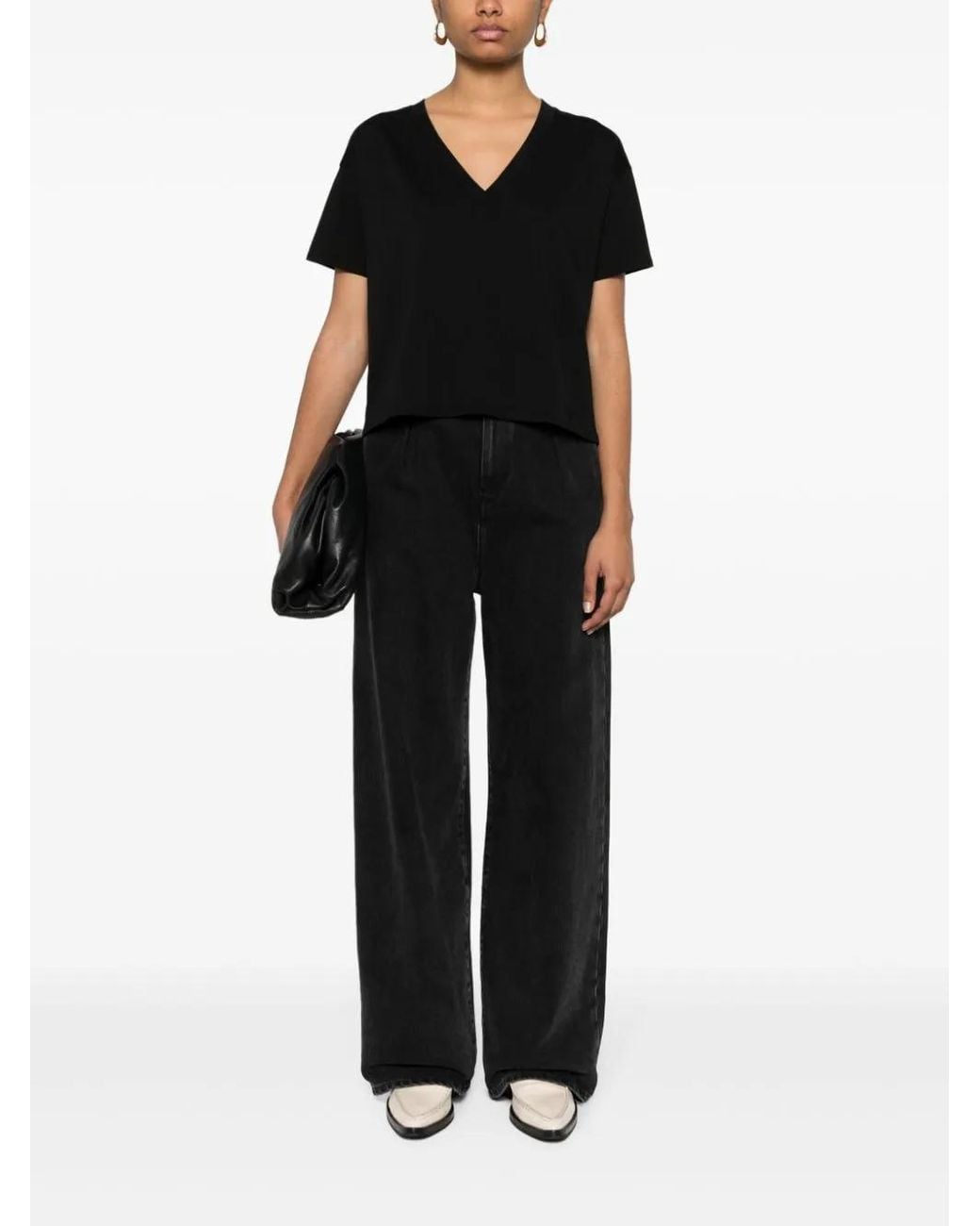 Loulou de Saison Black Tshirt Col V