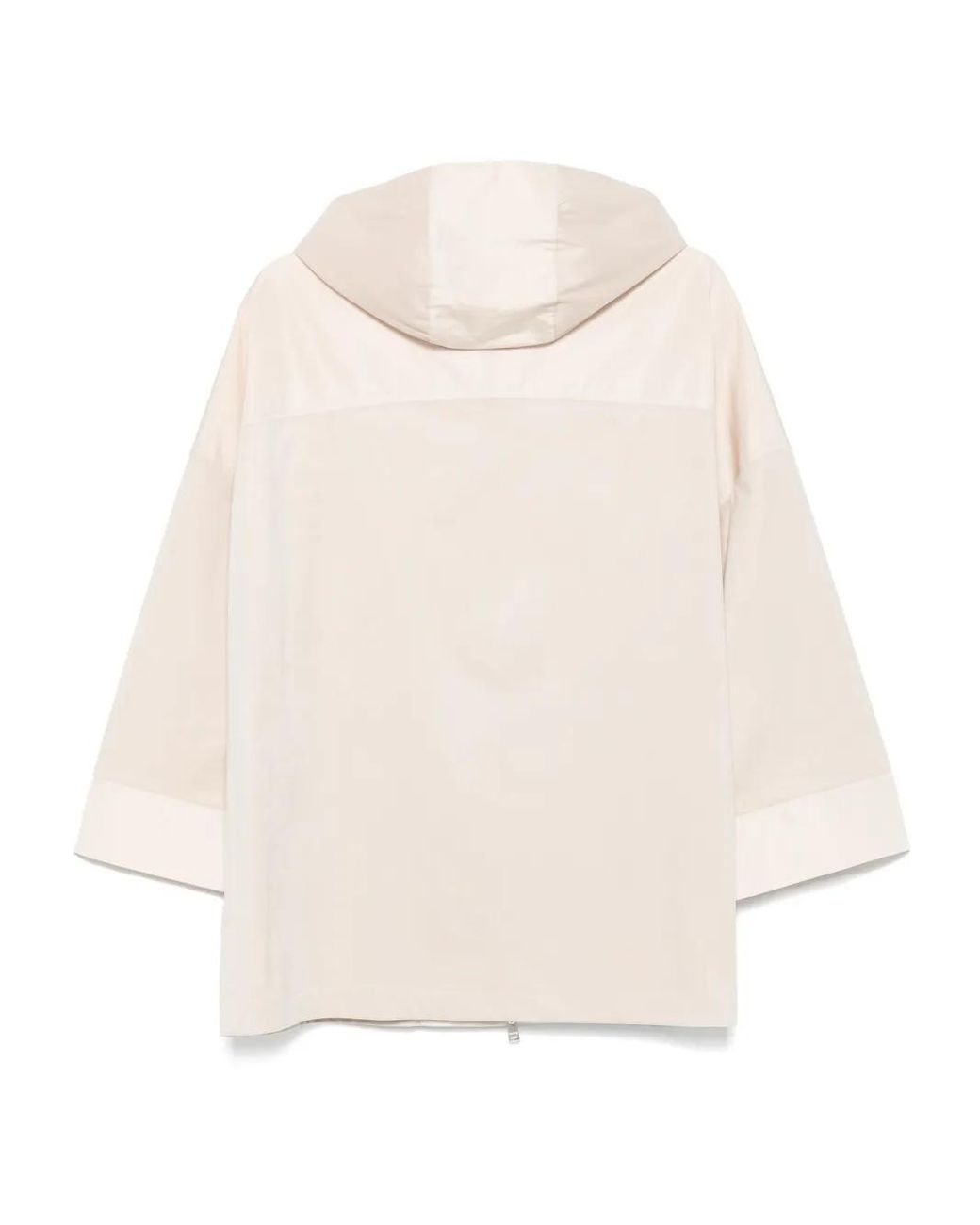 D.exterior White Zip-Up Oversized Jacket