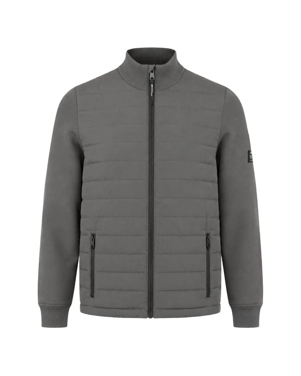 Ecoalf Gray Veste Zippée Meru À Empiècements Matelassés for men