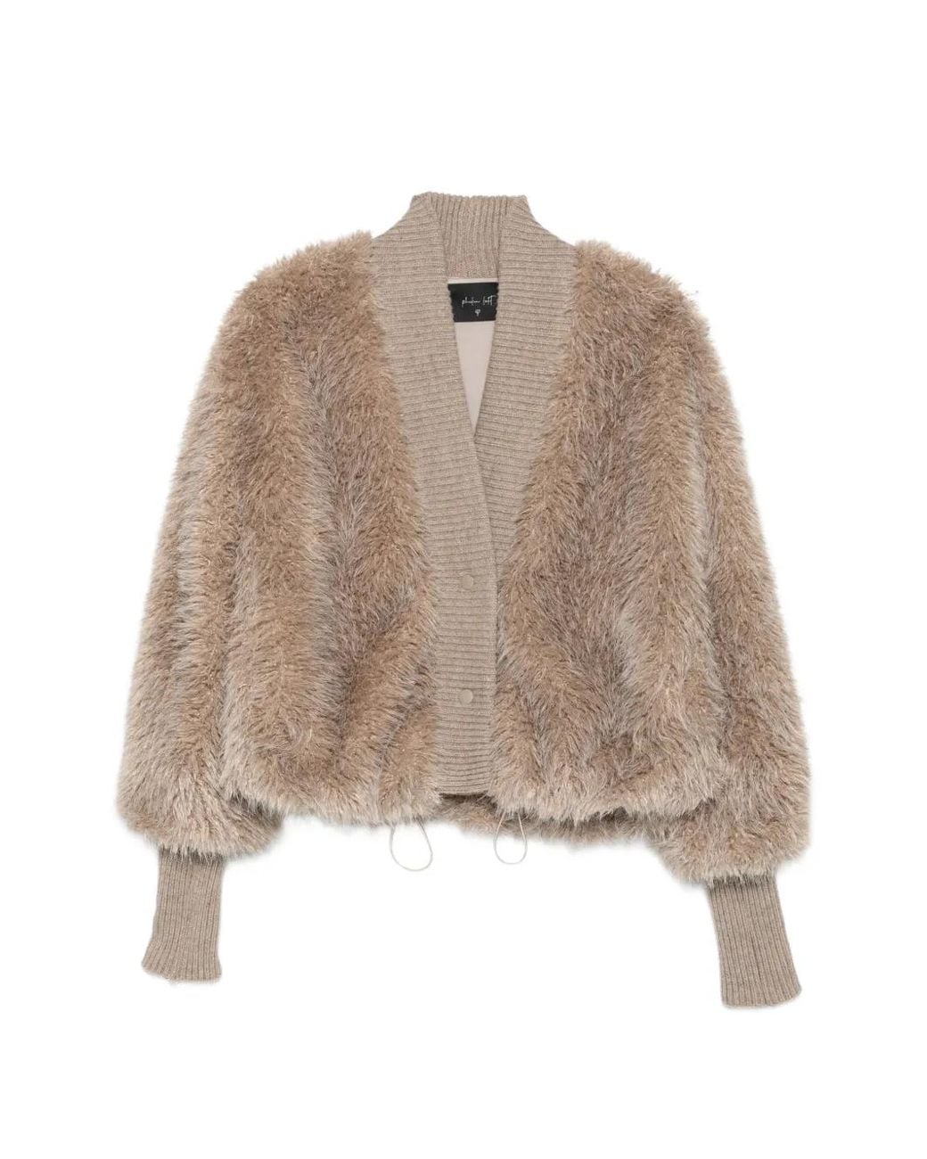 PHILIA LOFT Natural Faux-Fur Bomber Jacket