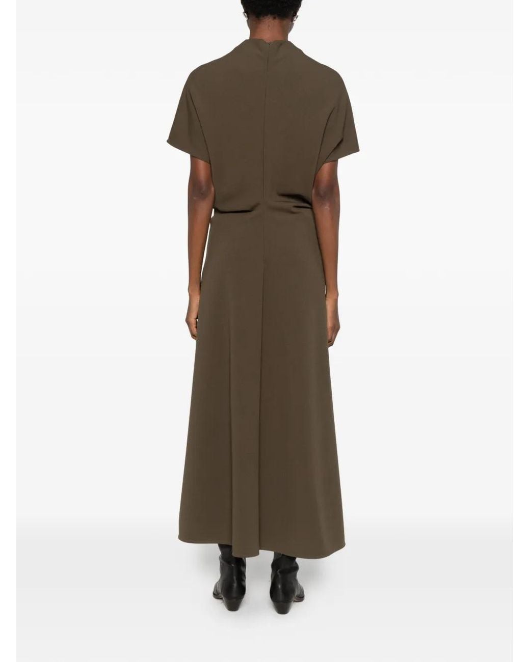NINA 14.7 Green High-Neck Midi Dress