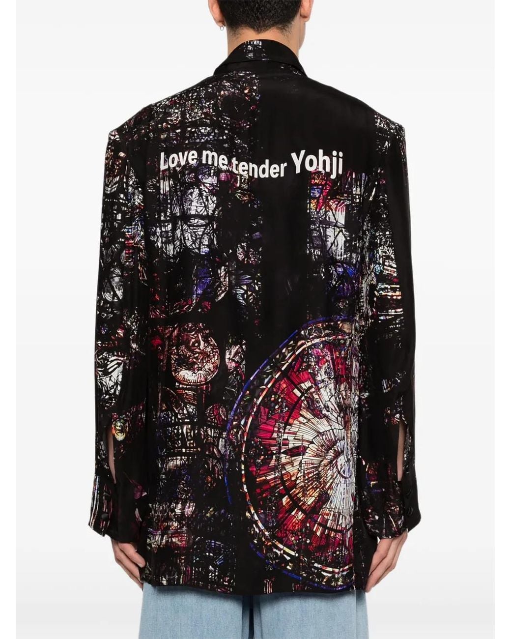Yohji Yamamoto Black Logo-Print Blazer for men