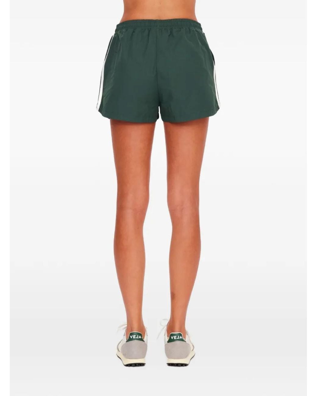 The Upside Green Billie Side-Stripe Running Shorts