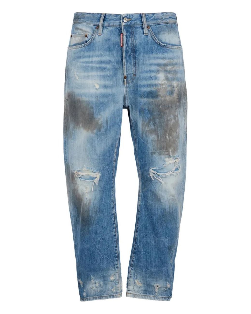 DSquared² Blue Light Dirty Wash Bro Jeans for men