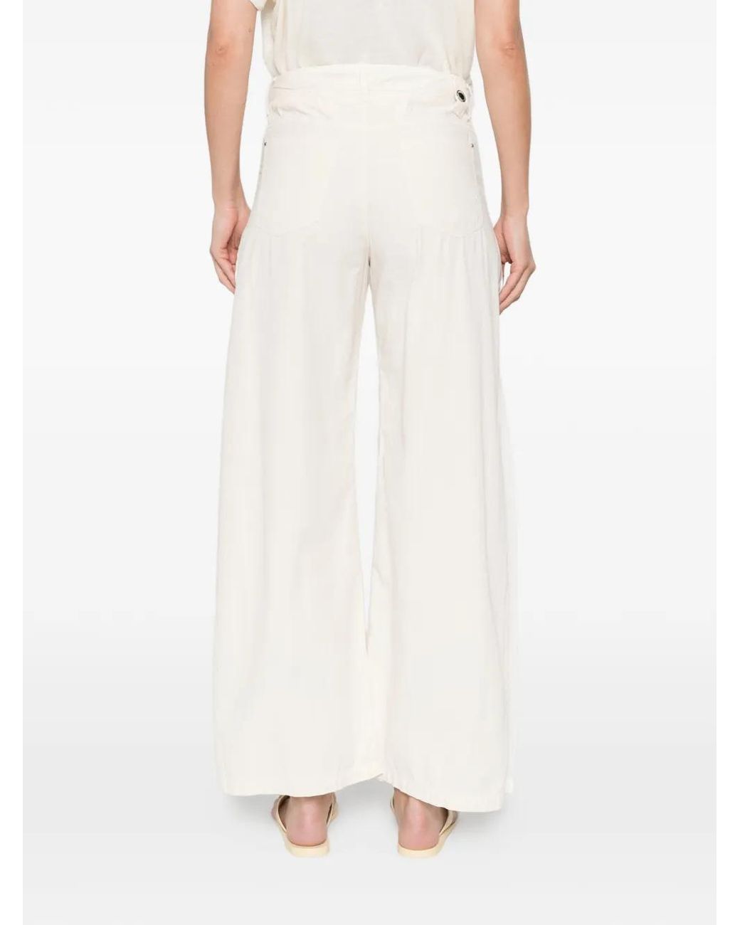 High White Side Panel Trousers