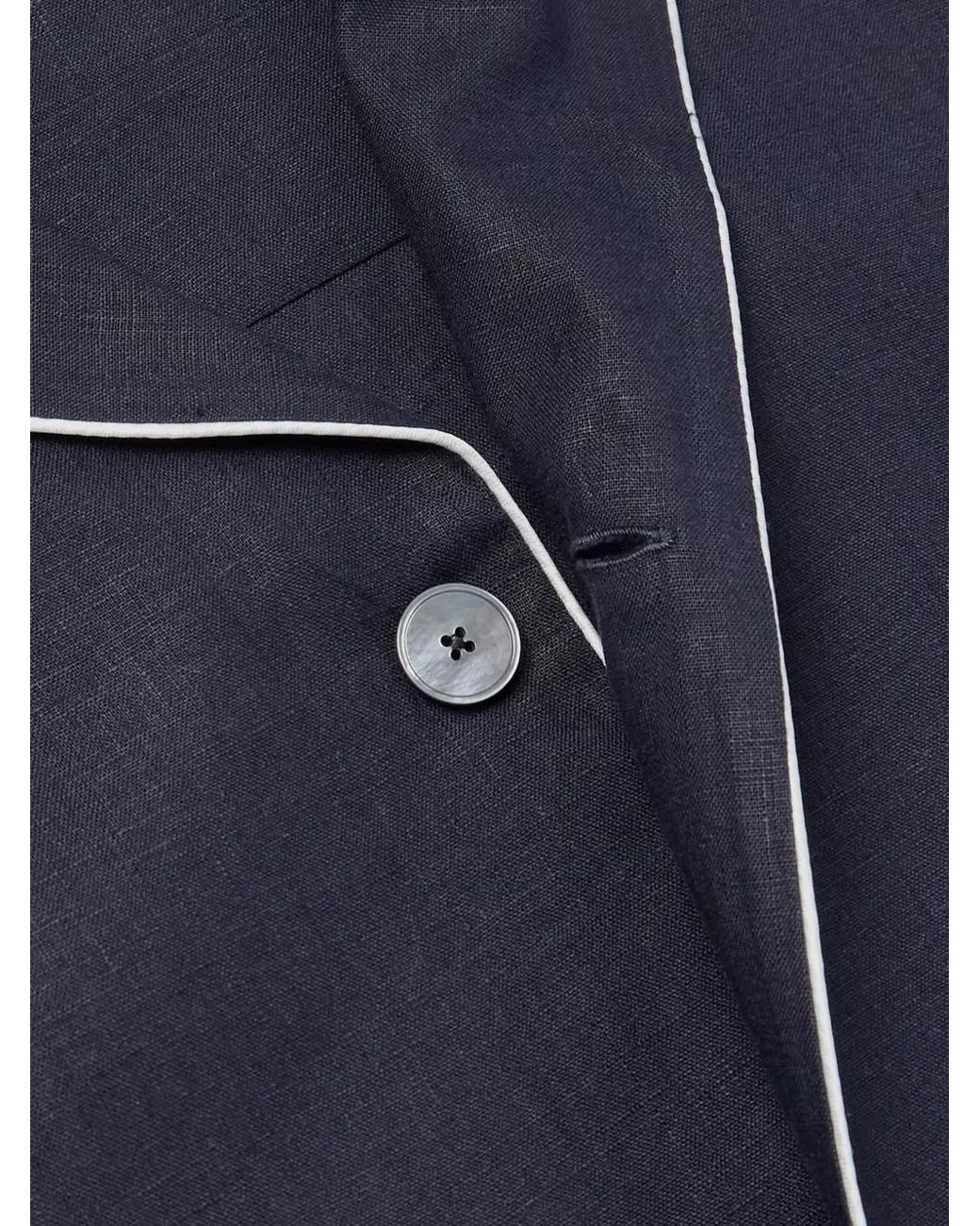 Zegna Blue Button-Up Pajamas for men