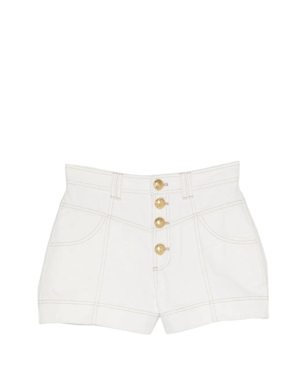 Aje. White Liliana Denim Shorts