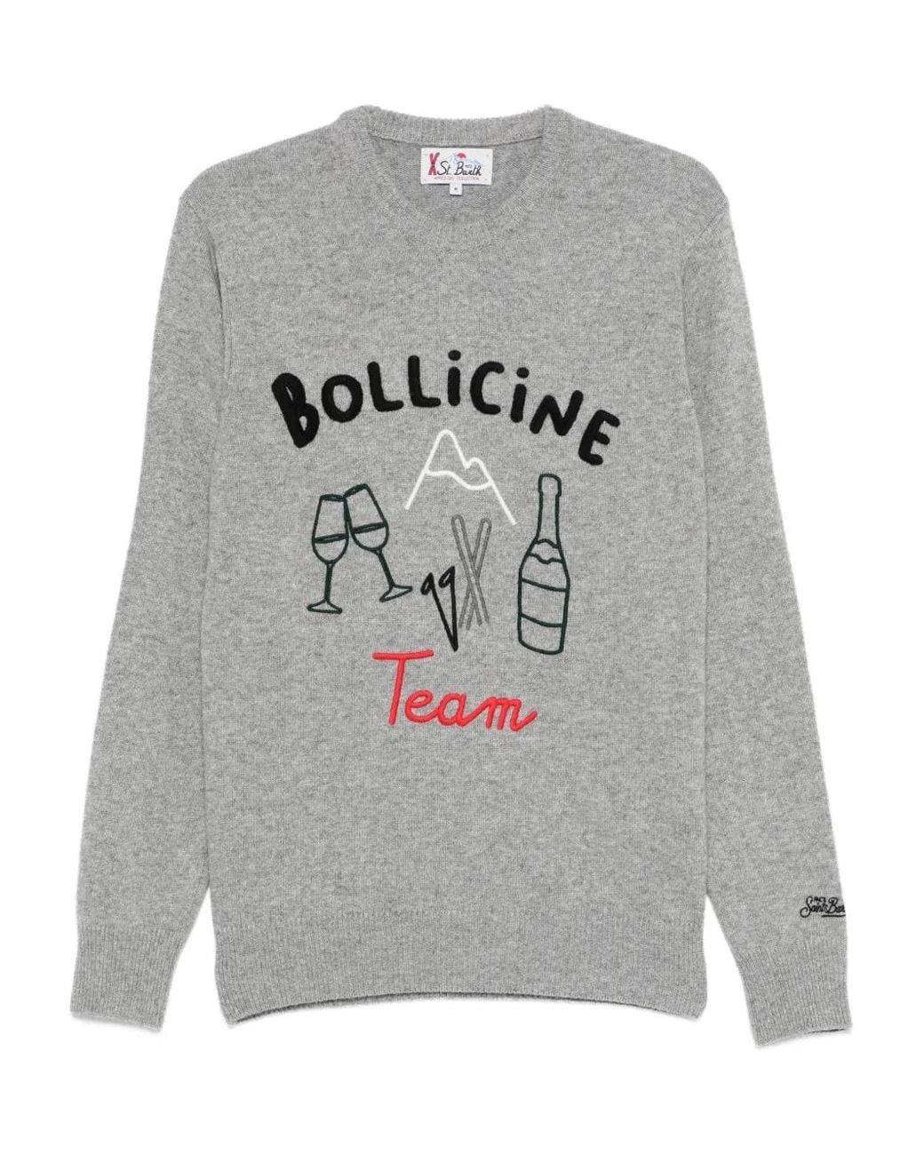 Mc2 Saint Barth Gray Heron Crew-Neck Sweater for men