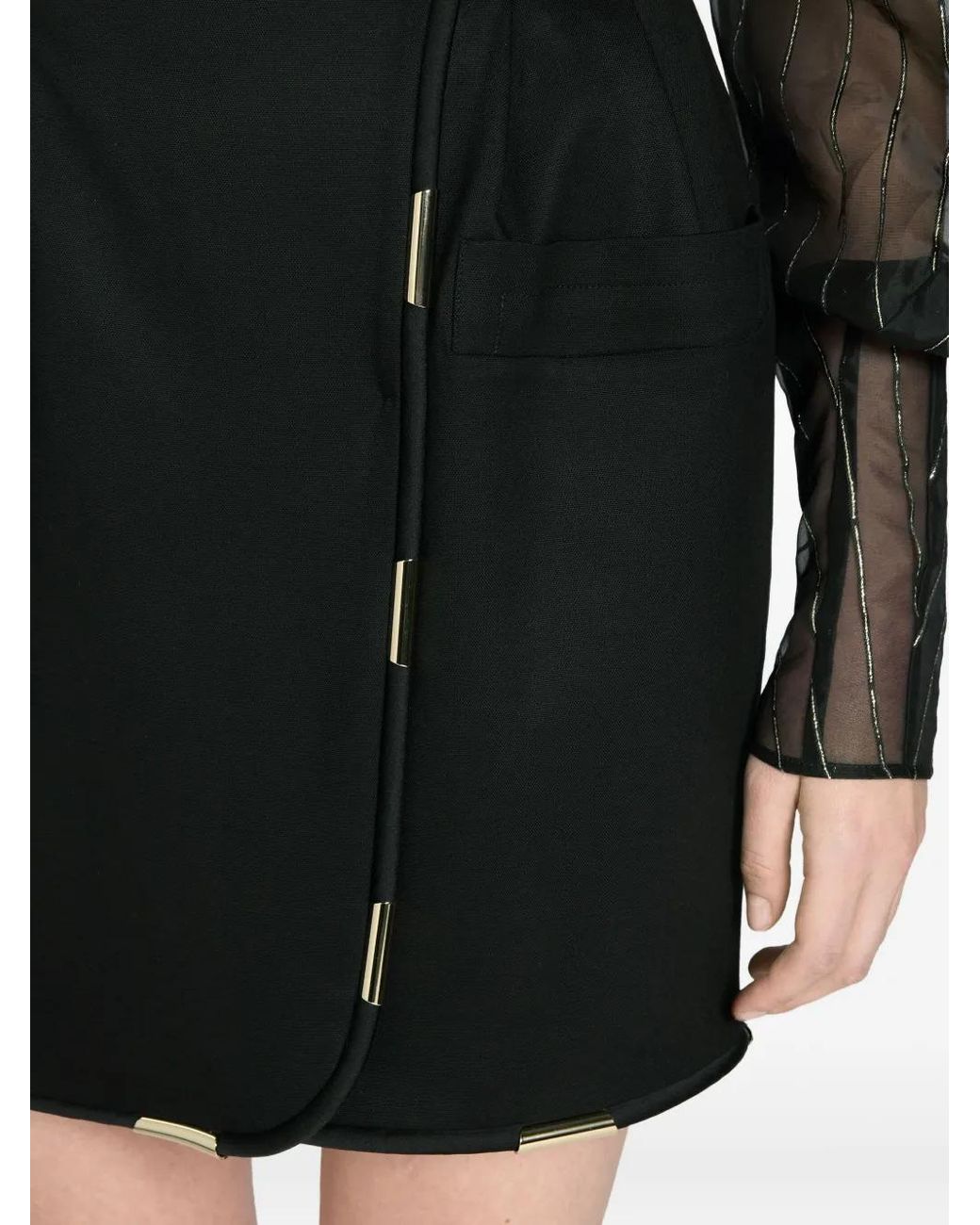 Genny Black Contrasting-Trim Miniskirt