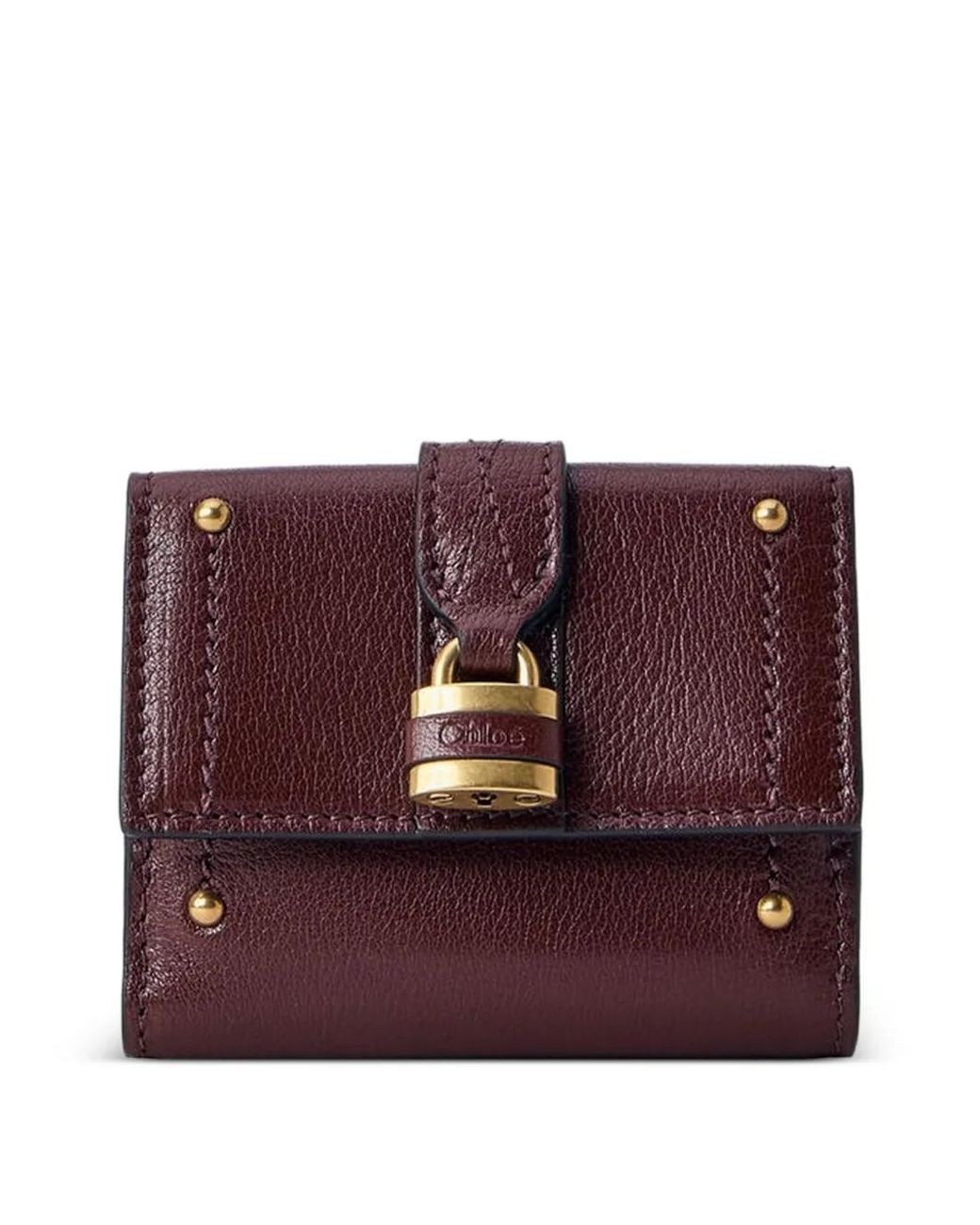 Chloé Purple Mini Portefeuille Paddington À Détail De Cadenas
